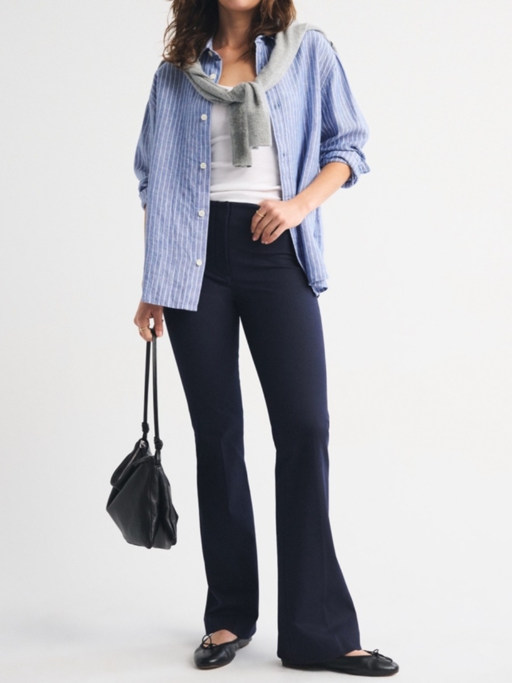 Abercrombie & Fitch Form Bootcut Pant in Navy Curve Love